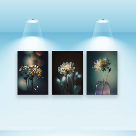 Набір постерів Riviera Blanca "Квіткові вогники" 3 шт, 28x40 см, горизонтальна орієнтація (PS-032)