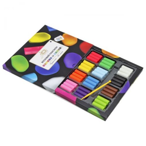 Набор пластилина на восковой основе, 12 цветов.