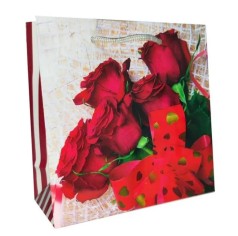 Подарунковий пакет 150грм, "Троянди", 16*16*7см 6 шт. в уп. 