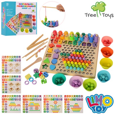 Деревянная игрушка Игра мозаика, цифры, фигурки, кор., 32-31-8 см 