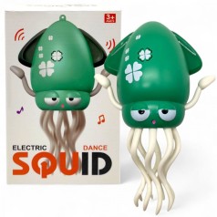 Танцующий кальмар, детская музыкальная интерактивная игрушка на аккумуляторе, USB (БИРЮЗОВЫЙ)