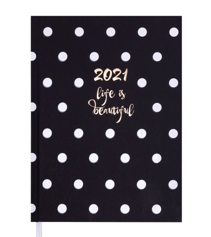 Дневник датированный 2021 ELEGANT, A5, 336 стр., черный