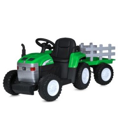 Трактор M 6038EBLR-5 (1шт) 2,4Gр/к, з причепом, 1*12V7AH, 2*45W, EVA, TF, шкіра, музика, світло, зелений