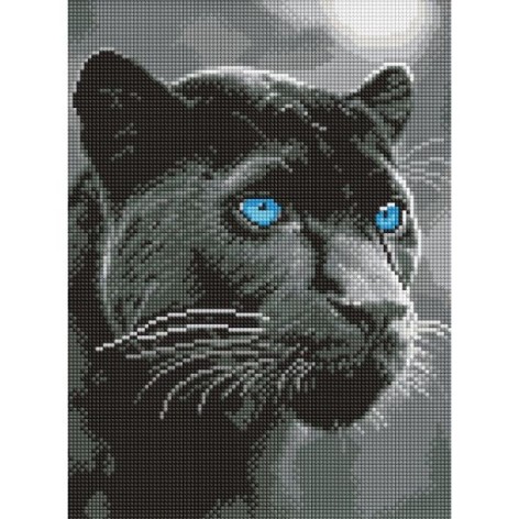 Алмазная мозаика "Взгляд пантеры" 30x40см