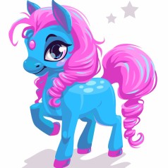 Набор для росписи по номерам Веселый пони Strateg размером 30х30 см (ES-0832)