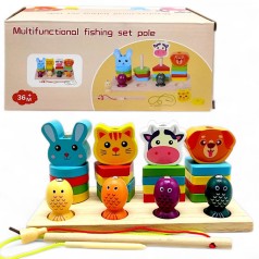 Дерев'яна іграшка (сортер+рибалка)