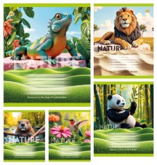 Тетрадь 24 арк.линия Твердая 52304 Animals, 20/320, 5к. цена за 20 шт.