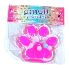 Лапка-антистрес велика, 11 см, таба, прозоро-кольорова малинова