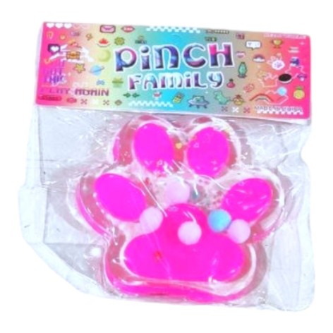 Лапка-антистрес велика, 11 см, таба, прозоро-кольорова малинова