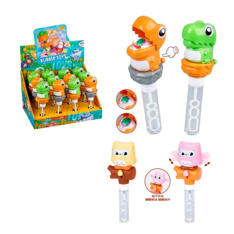 Мыльные Бульбашки меч, 22см, движущаяся деталь, 2 вида дисплеев (динозавр, сова), (2 цвета) /9/108/12шт в кор. 32,5-24-22см