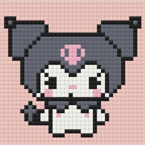 Алмазна мозаїка/вишивка міні. Куромі рожева 10*10 см Орігамі ODM 0102