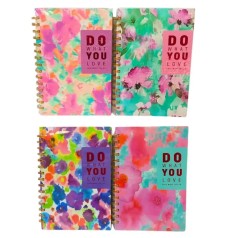 Зошит А5 на спіралі, обкладинка фольгована 80арк. 80гр. Квіти