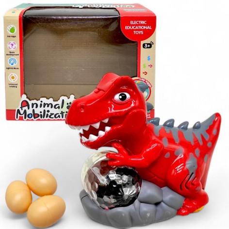 Музыкальная интерактивная игрушка "Дино красный" (несет яйца)