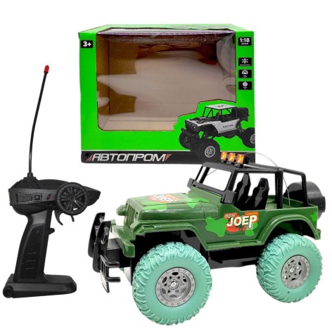 Машина на радиоуправлении "АВТОПРОМ. ДЖИП" (ЗЕЛЕНЫЙ)