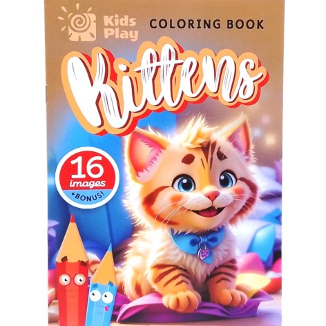 Розмальовка Котики, 80г, 148х210 мм, 8 аркушів, 16 малюнків., А5, Скоба
