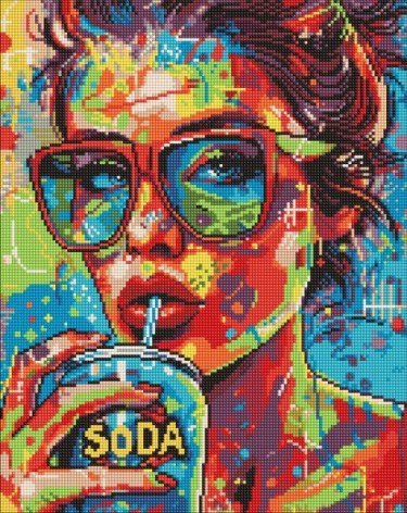 Алмазная мозаика - "Девушка с содовой" ©art_selena_ua, 40х50см