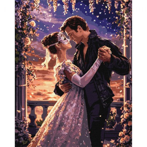 Картина по номерах "Поцілунок під маскою" 40х50см