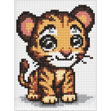 Набір з алмазною мозаїкою без підрамника для дітей "Маленький хижак" 15х20см