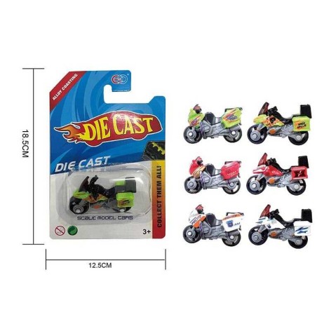 Мотоцикл металопластиковий, на листі, мікс видів 