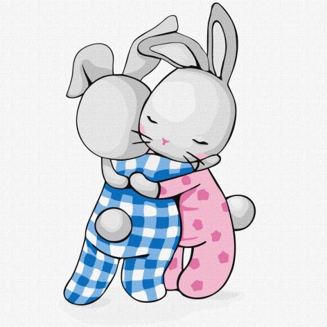 Набор для росписи по номерам для детей "Обнимашки" 25х25см