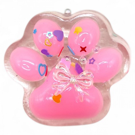 Лапка-антистрес, таба, 6 см, прозора рожева