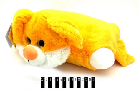 Зайка подушка-игрушка желтая