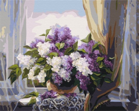 Картина за номерами: Бузок біля вікна 40*50 BS8260