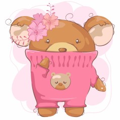 Набор для росписи по номерам Медвежонок в свитерке Strateg размером 30х30 см (ES-0843)