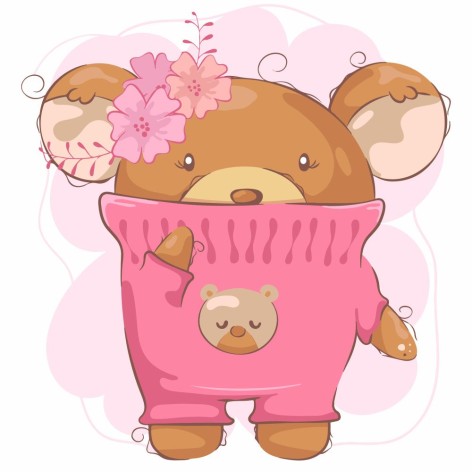 Набор для росписи по номерам Медвежонок в свитерке Strateg размером 30х30 см (ES-0843)