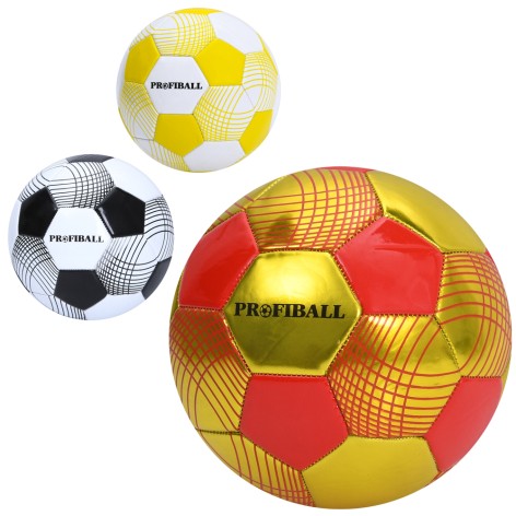 М'яч футбольний ПВХ, 2,7мм, розмір 5, 350-380г, 3 кол, у пак. 