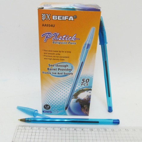 Шариковая ручка Beifa 1мм, синий цвет 50 шт. в уп.