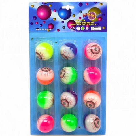 Мʼячики-стрибунці "Оченята", 4,5 см, 12 штук