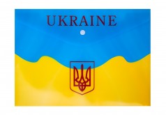 Папка-конверт на кнопке А4, Ukraine, желтый