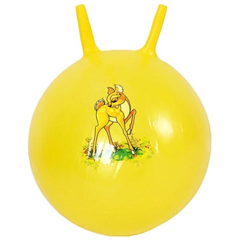 Мяч для фитнеса диаметр 35 см, высота с ушками 40 см, в пакете (ЖЕЛТЫЙ)