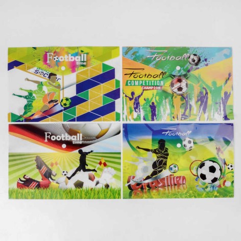 Папка для паперу на кнопці, 4 види /5/60/12шт в упак.