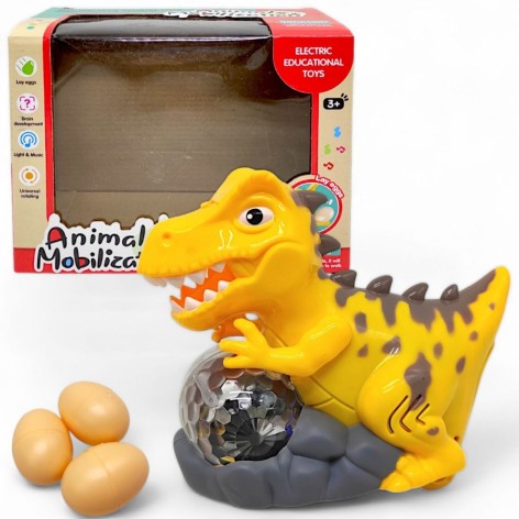 Музыкальная интерактивная игрушка "Дино желтый" (несет яйца)
