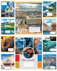 Тетрадь 24 арк.клітинка Тверда ТЕ41300 Мікс 1, 20 шт. в уп. 