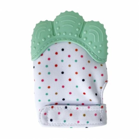 Прорезыватель-рукавичка "Лапка", мятный
