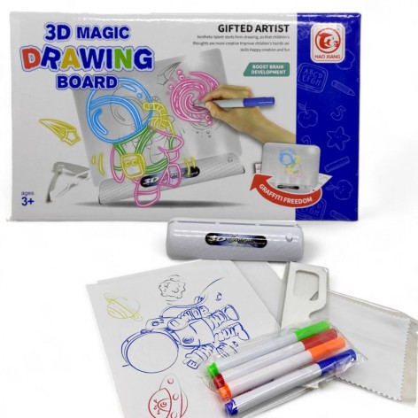 Дошка для малювання "Космос", підсвічування, стираються маркери, шаблони, 3D окуляри, в коробці