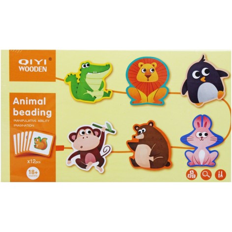 Дерев'яна гра-шнурівка "Звірятка"