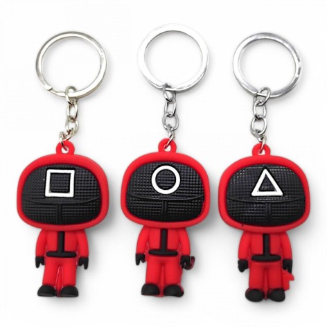 Брелок "Гра в кальмара. Наглядач" 11 см з кріпленням (різні види фігур на масці)