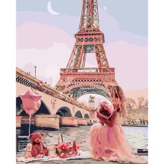 Набір для розпису по номерах SY6139 "Рожевий Париж", розміром 40х50 см