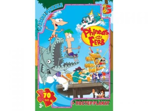 Пазли "Фінес, Ферб та Перрі", 70 ел