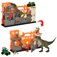 Набір з транспортом динозавр2шт(1шт-зв/св),фігурки2шт,квадроцикл,ферма, 50-30-12,5см 
