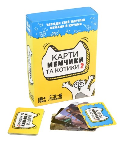 Настольная игра Strateg Карты мемчики и котики 2 развлекательная на украинском языке Стратег 