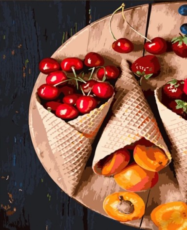 Набір для розпису по номерах Фрукти на дошці Strateg розміром 40х50 см (HH025)