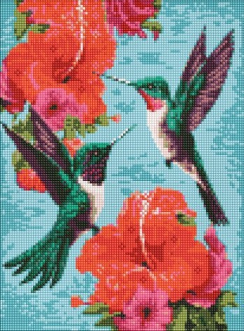 Алмазна мозаїка без підрамника - Смарагдові колібрі ©art_selena_ua