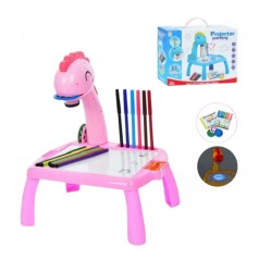 Столик з проєктором, “Динозавр” 3 диски, фломастери, серветка, на батарейках, музика, підсвітка, в коробці