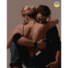 Картина по номерам Пара в объятиях 40*50 см Оригами LW 3166