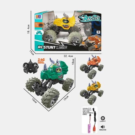 Радіокерована машина 3 кольори, пульт 2.4G, акумулятор 3.7 V, гумові колеса, підсвічування очей, в кор., мікс видів 